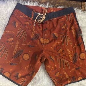 RVCA Rust Floral Board Shorts